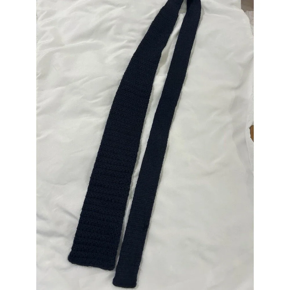 RoosterNite by Rooster Black Knit Tie 45% Wool 55% Mohair Skinny Tie